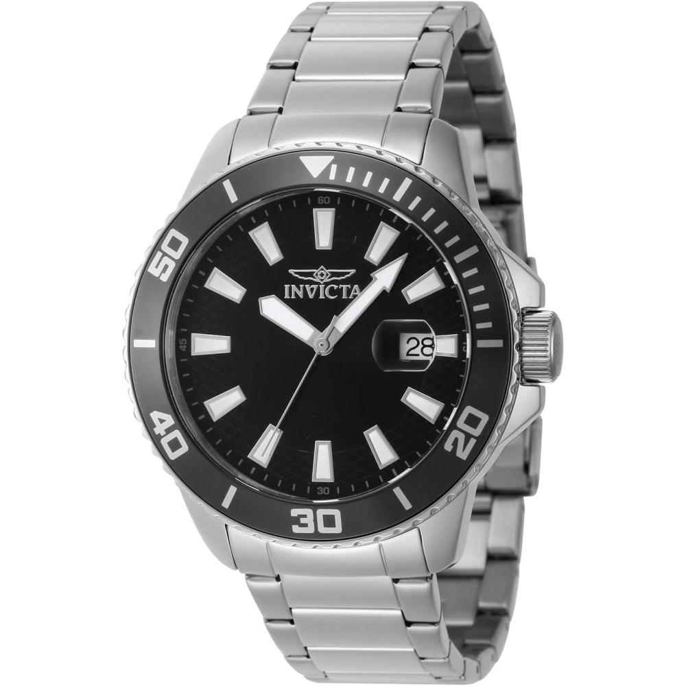 image:imageInvicta Pro Diver Men 45mm Stainless Steel Steel Black dial VJ42 Quartz