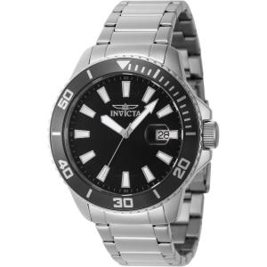 Invicta Pro Diver Men 45mm Stainless Steel Steel Black dial VJ42 Quartz