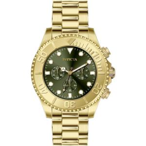 Invicta Pro Diver Men 47mm Stainless Steel Gold Military Green dial VD54 Quartz