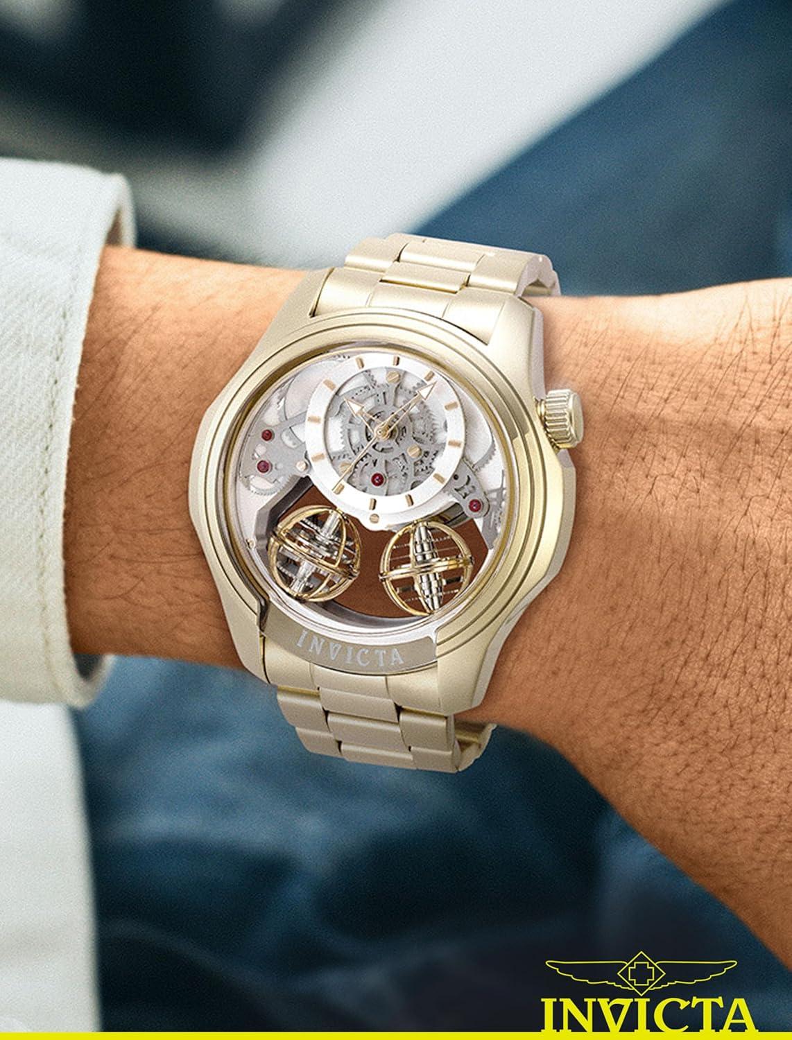 image:imageInvicta Specialty Men 46mm Stainless Steel Gold Gold dial PC21AF Quartz