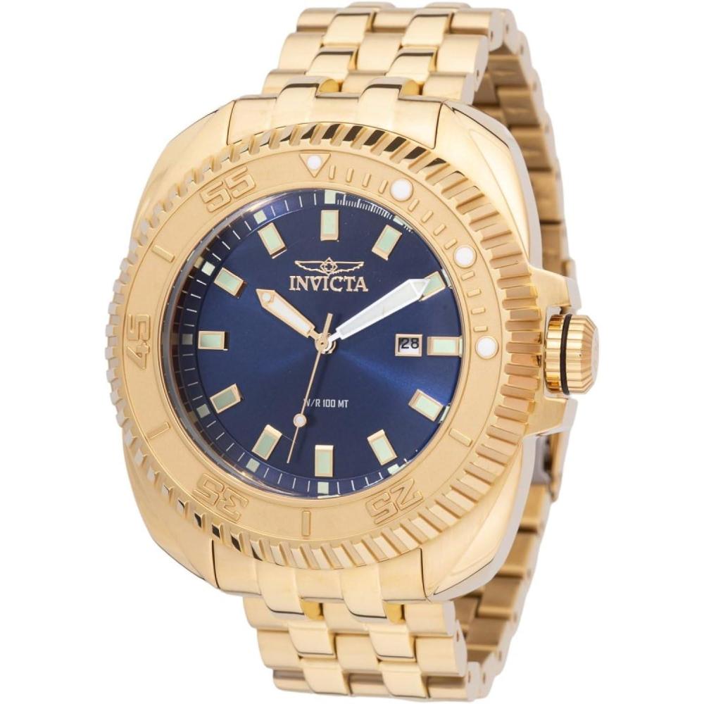 image:imageInvicta Coalition Forces Men 5000mm Stainless Steel Gold Blue dial PC32 Quartz