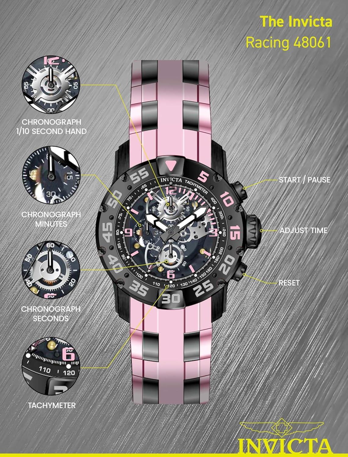 image:imageInvicta Racing Men 48mm Stainless Steel Black Black dial VD55 Quartz