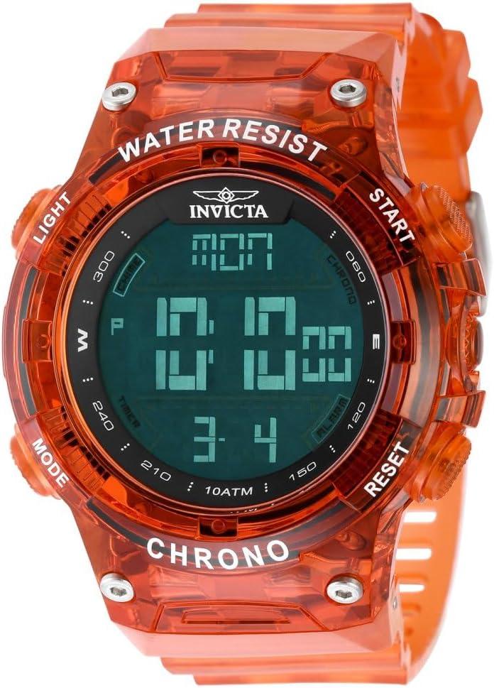 image:imageInvicta Racing Men 52mm Plastic Orange Black dial Electronic Digital