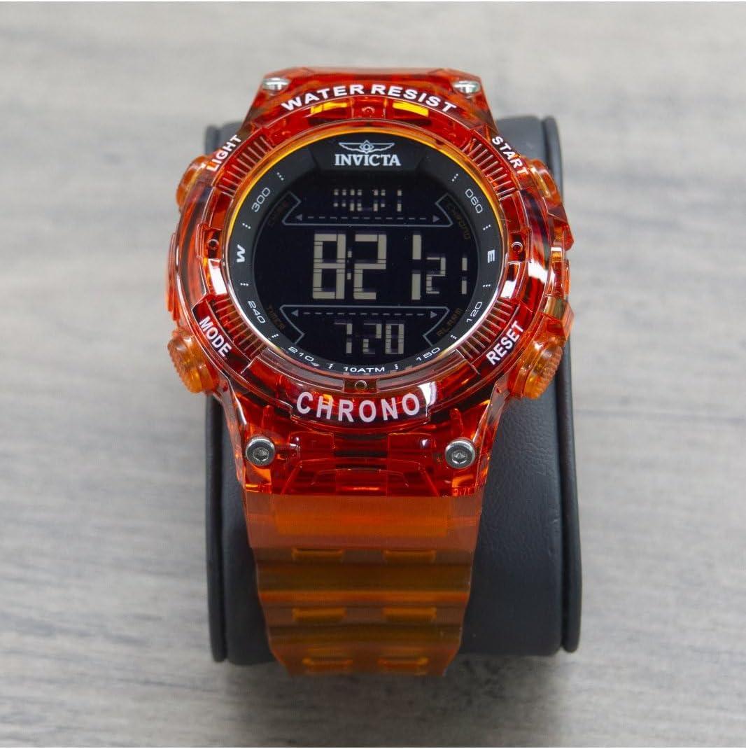 image:imageInvicta Racing Men 52mm Plastic Orange Black dial Electronic Digital