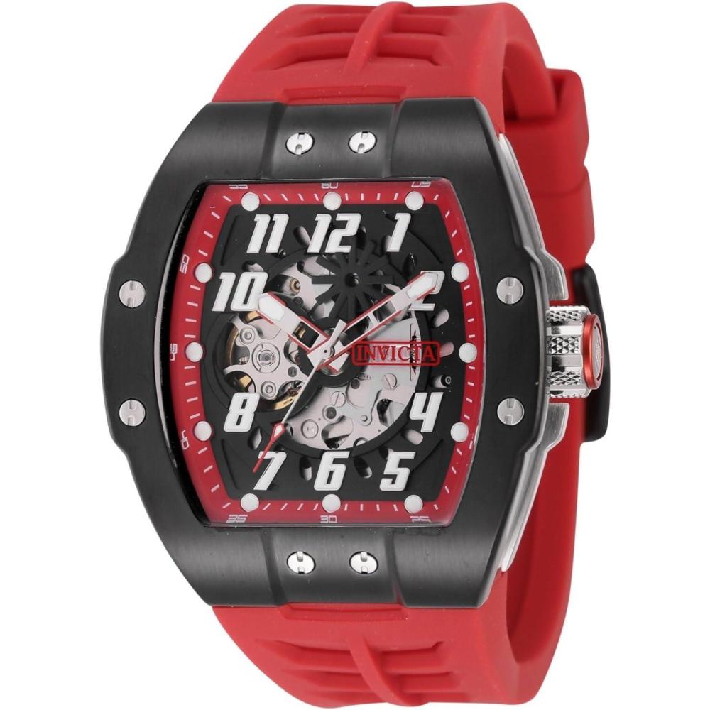 image:imageInvicta S1 Rally Men 44mm Stainless Steel Black Steel BlackRed dial NH70 Automatic