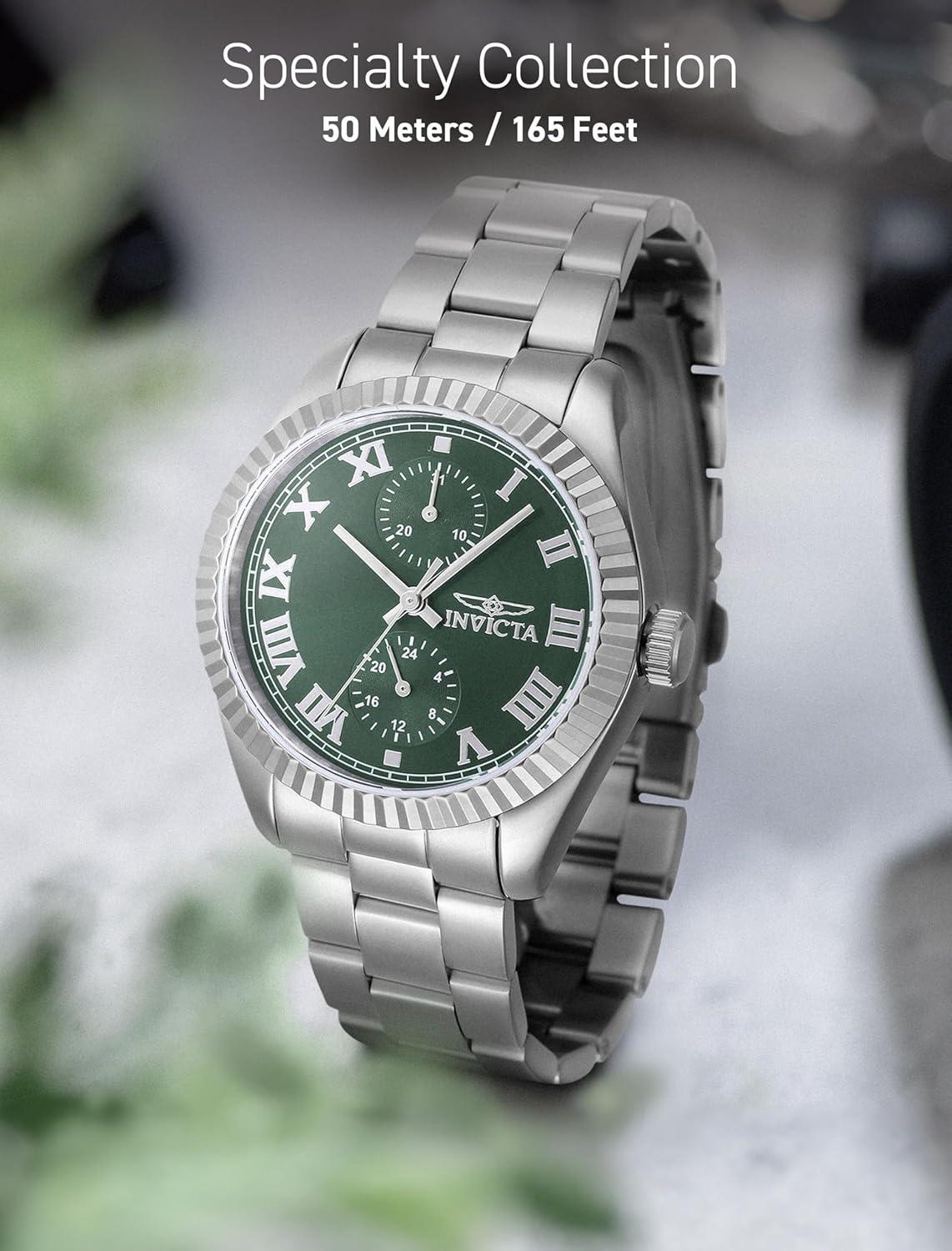 image:imageInvicta Specialty 47436 Womens Watch Waterproof Analogue Quartz Movement Stainless Steel with Green dial 36mm
