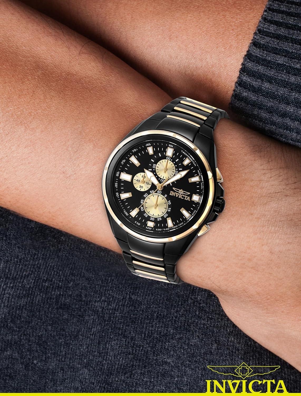 image:imageInvicta Mens Analog Quartz Watch with Stainless Steel Strap 47823 Black Modern