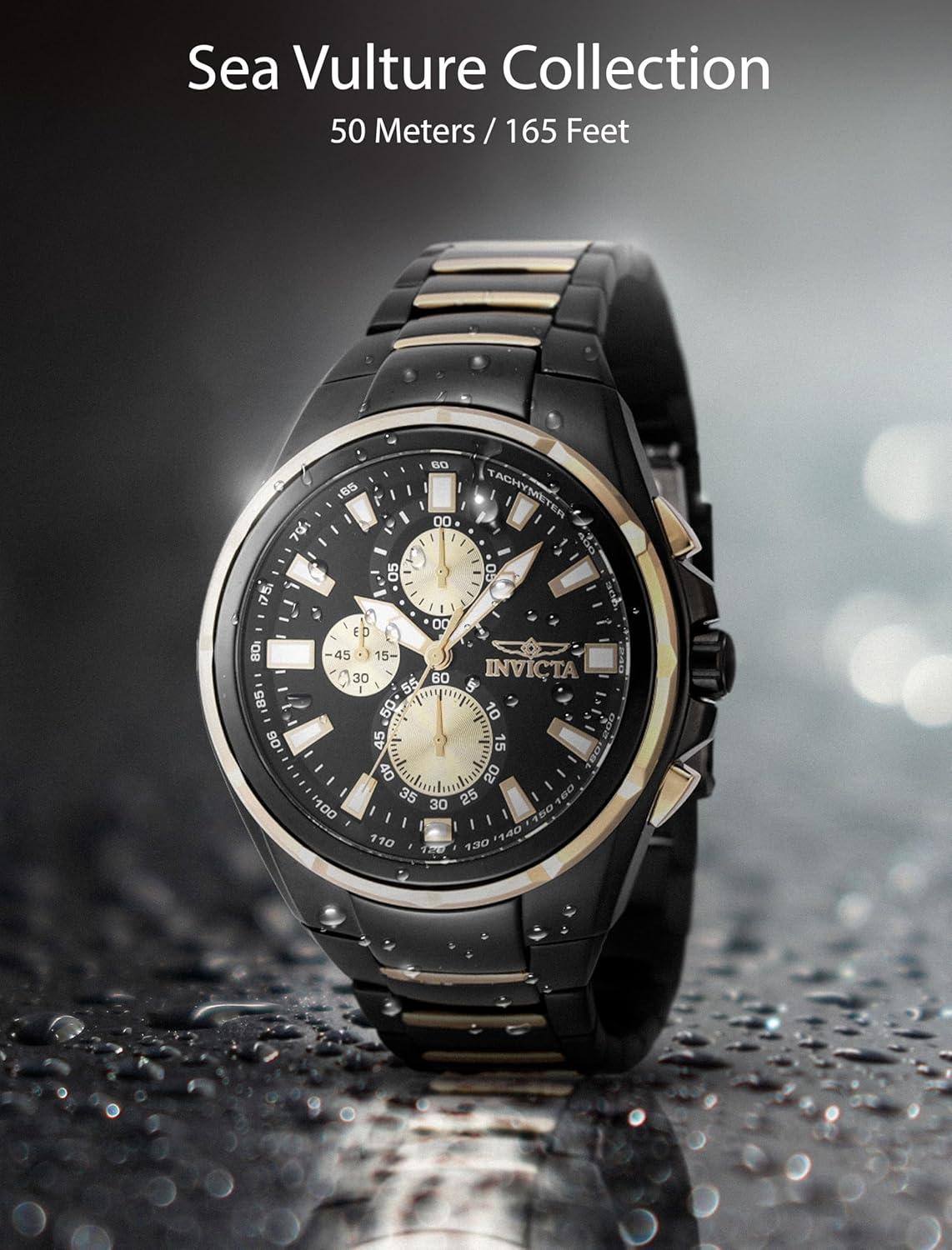 image:imageInvicta Mens Analog Quartz Watch with Stainless Steel Strap 47823 Black Modern