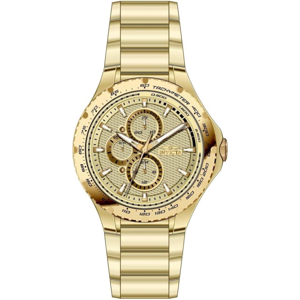 image:imageInvicta Aviator Men 44mm Stainless Steel Gold Gold dial VH67 Quartz