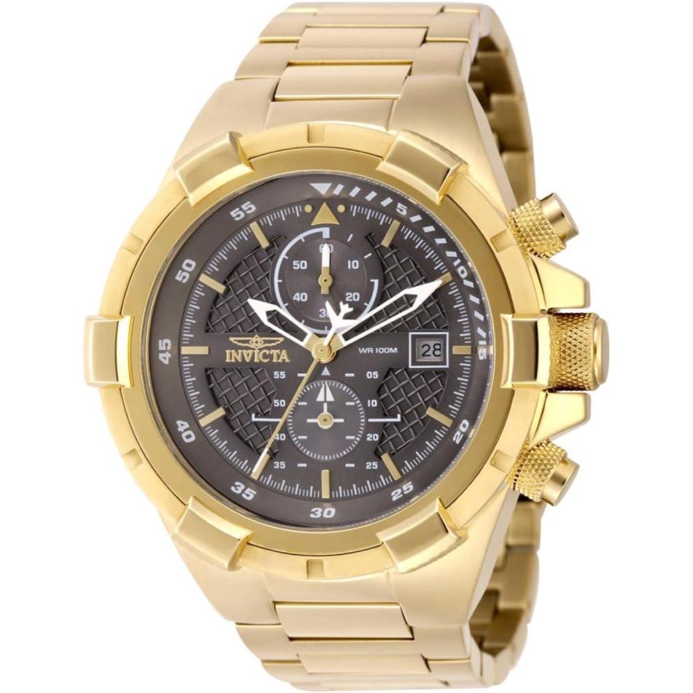 image:imageInvicta Aviator Men 505mm Stainless Steel Gold Charcoal dial VD51 Quartz