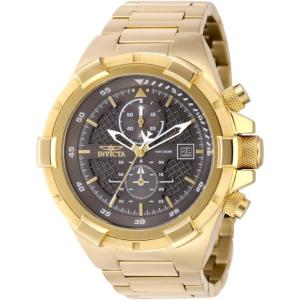 Invicta Aviator Men 50.5mm Stainless Steel Gold Charcoal dial VD51 Quartz