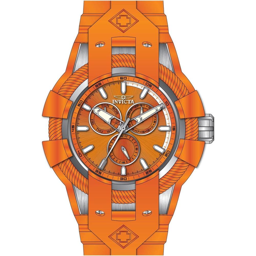 image:imageInvicta Bolt Men 50mm Stainless Steel  Silicone Orange  Steel Orange dial VH68 Quartz