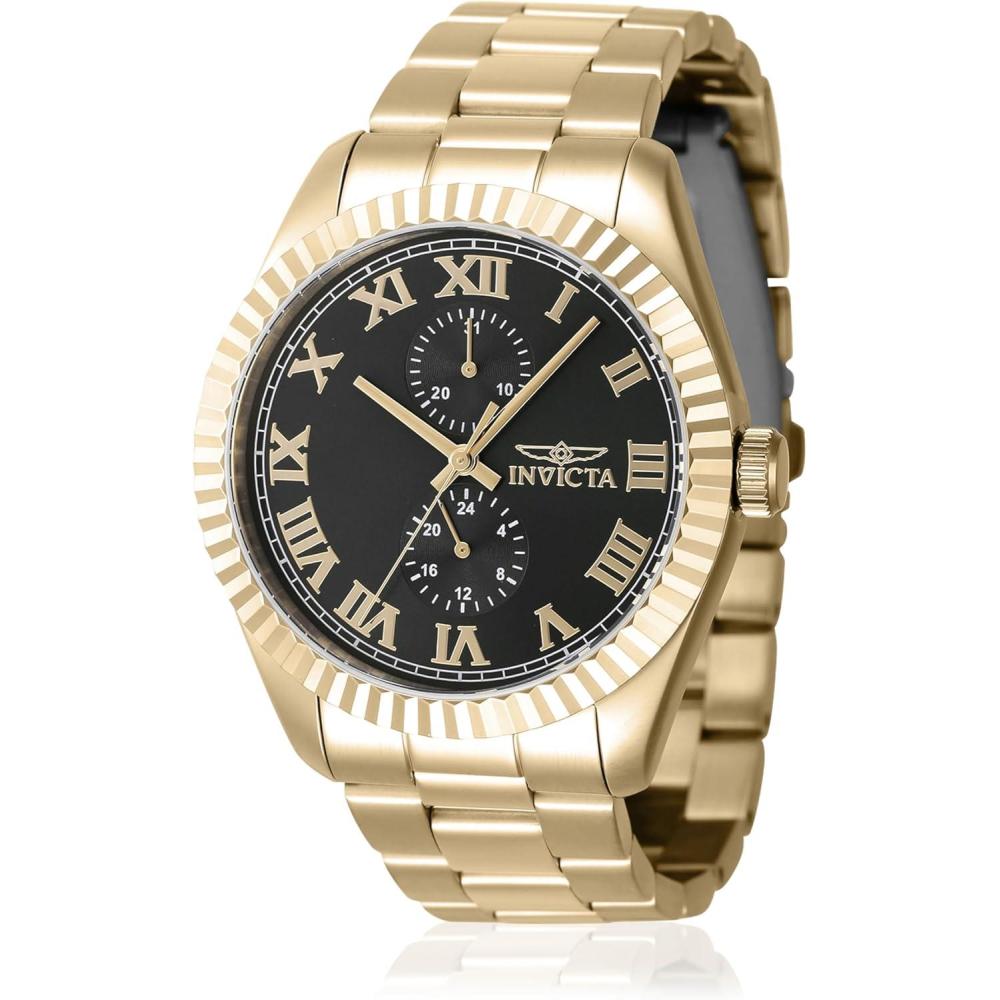 image:imageInvicta Specialty Men 43mm Stainless Steel Gold Black dial VH61 Quartz