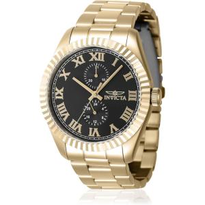 Invicta Specialty Men 43mm Stainless Steel Gold Black dial VH61 Quartz