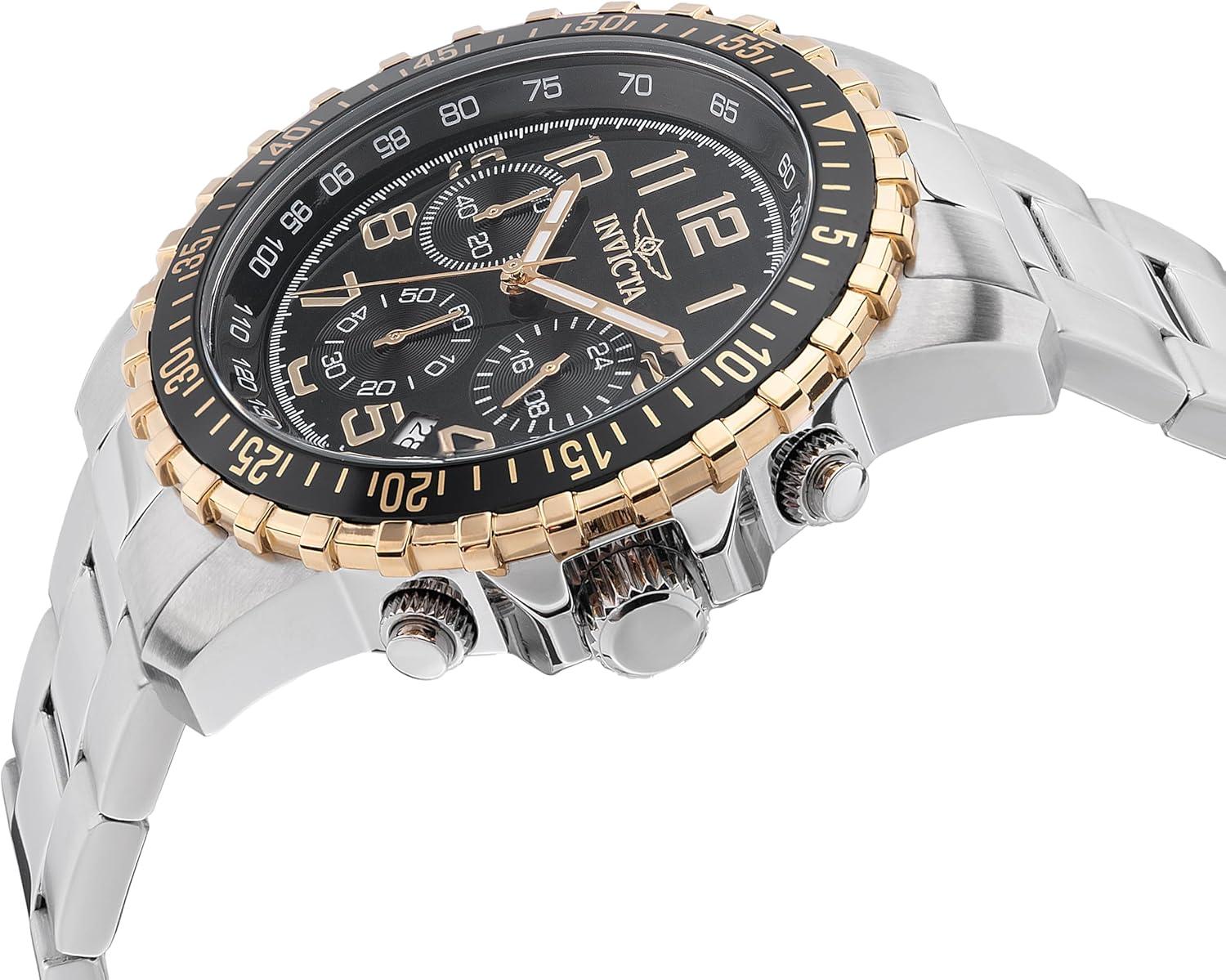 image:imageInvicta Specialty Mens Watch 45mm Steel Band Gold amp Black Dial 49478