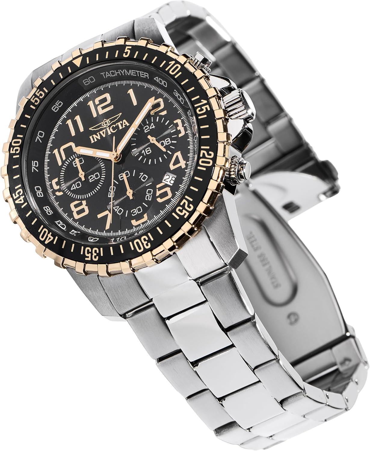 image:imageInvicta Specialty Mens Watch 45mm Steel Band Gold amp Black Dial 49478