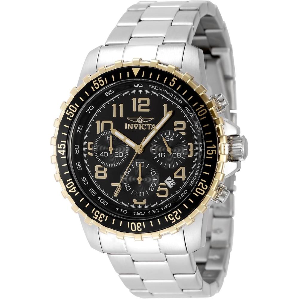 image:imageInvicta Specialty Mens Watch 45mm Steel Band Gold amp Black Dial 49478