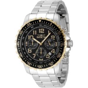 Invicta Specialty Men’s Watch – 45mm, Steel Band, Gold & Black Dial (49478)
