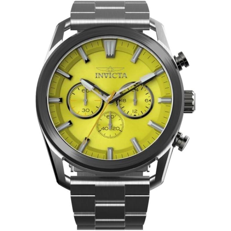 image:imageInvicta Speedway Men 4500mm Stainless Steel Gunmetal Steel Yellow dial VD54 Quartz