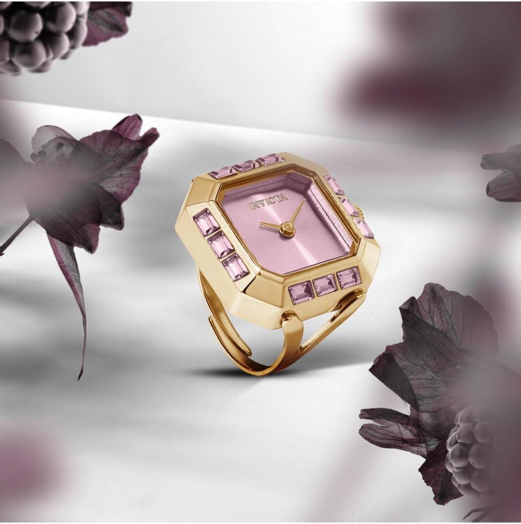 image:imageInvicta Mini Lady Ring 215mm Stainless Steel Gold Pink dial PC20S Quartz
