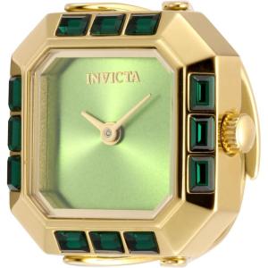 Invicta Mini Ring Watch Lady 21.5mm Stainless Steel Gold Green dial PC20S Quartz