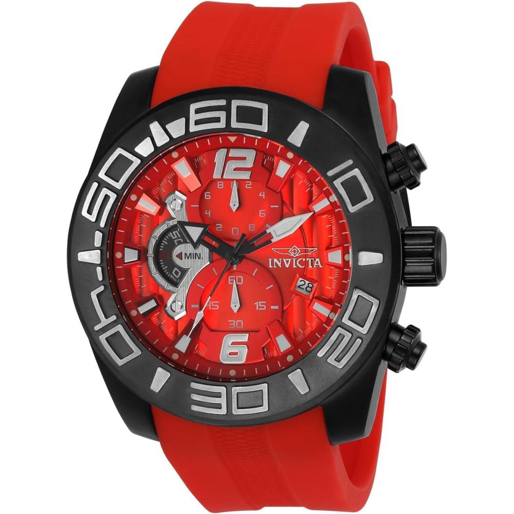 image:imageInvicta Pro Diver Men 50mm Stainless Steel Black Red dial VD57 Quartz