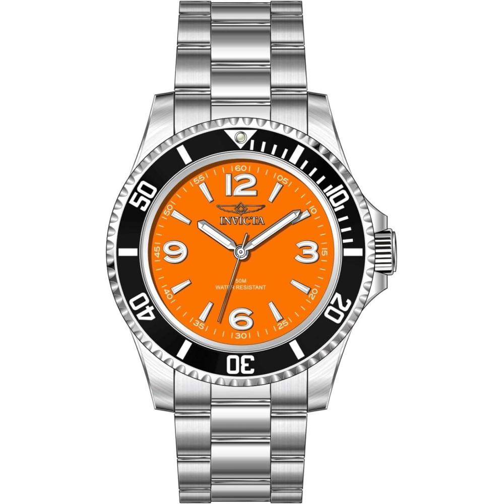 image:imageInvicta Specialty Men 405mm Steel Steel Orange dial PC21S Quartz