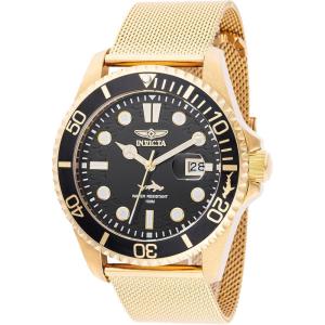 Invicta Pro Diver Men 43mm Stainless Steel Gold Black dial PC32 Quartz