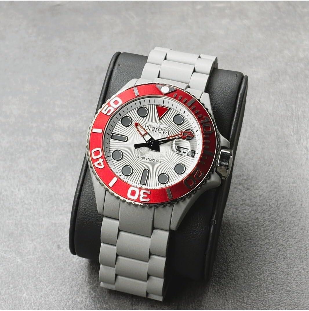image:imageInvicta Grand Diver Men 4600mm Stainless Steel Aluminum Red Grey Silver AquaPlating Steel WhiteSilver dial PC32 Quartz