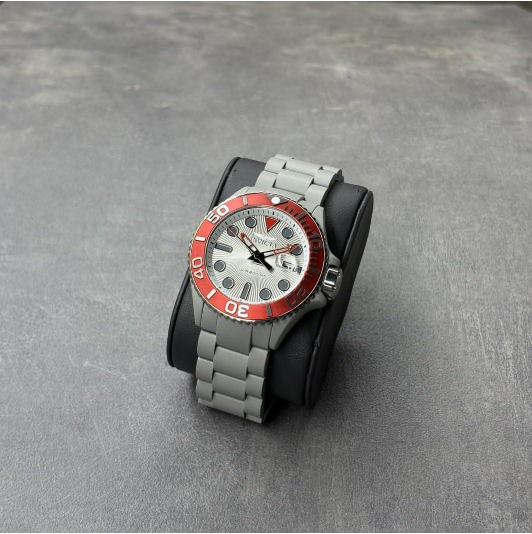 image:imageInvicta Grand Diver Men 4600mm Stainless Steel Aluminum Red Grey Silver AquaPlating Steel WhiteSilver dial PC32 Quartz