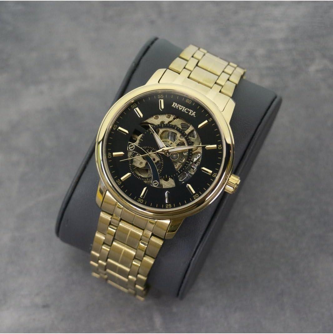 image:imageInvicta Objet D Art Men 425mm Stainless Steel Gold Steel Black dial LG0801B Automatic
