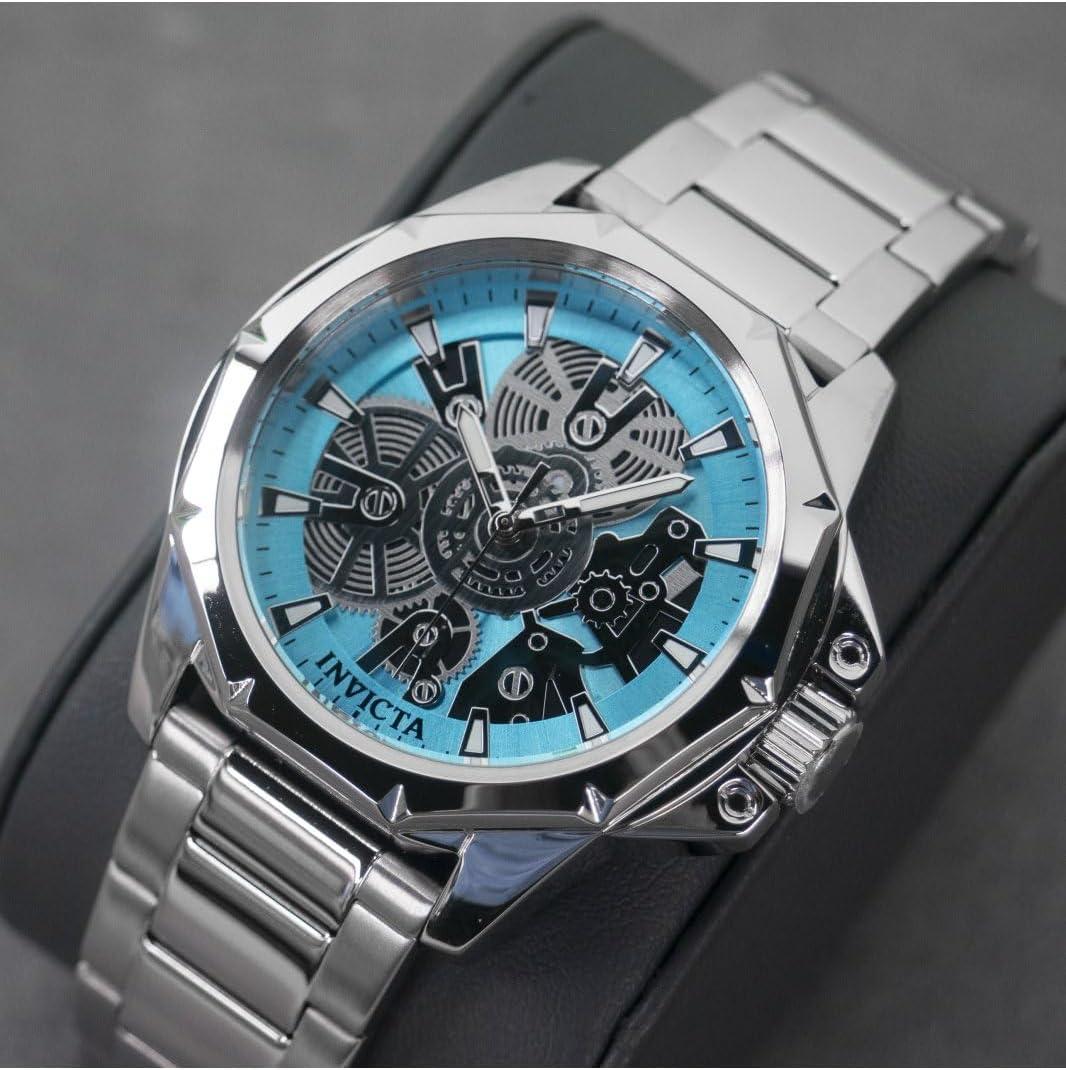 image:imageInvicta Objet D Art Men 44mm Stainless Steel Steel Tiffany Blue dial PC21 Quartz