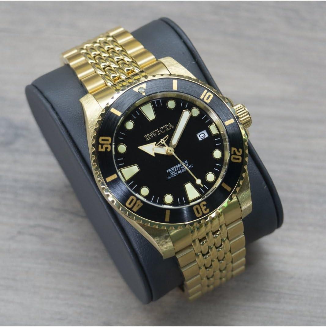 image:imageInvicta Pro Diver Men 44mm Stainless Steel Gold Black dial NH35A Automatic