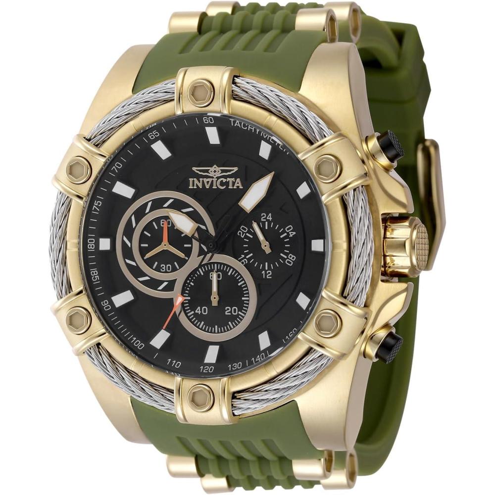 image:imageInvicta Bolt Men 52mm Stainless Steel Gold Black Black dial VD54 Quartz