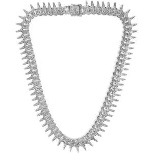 Invicta 80857 Element Silver Stainless Steel Iced Out Cuban Chain Men’s Necklace