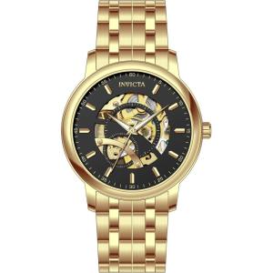 Invicta Objet D Art Men 42.5mm Stainless Steel Gold + Steel Black dial LG0801B Automatic