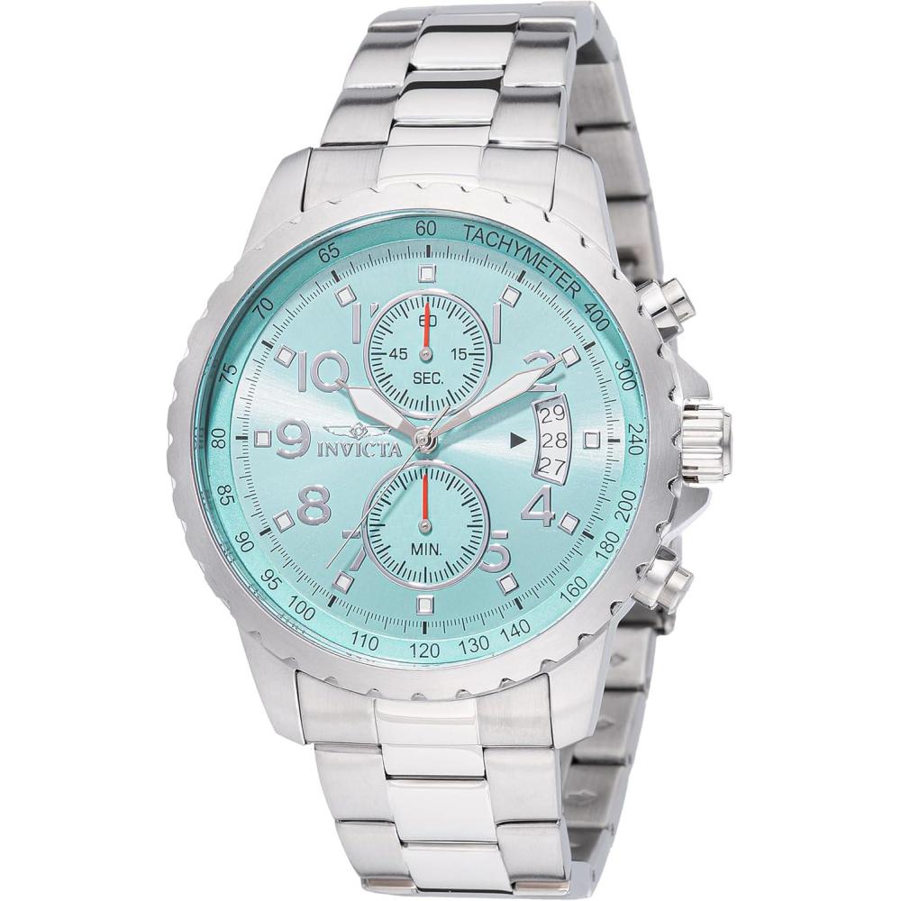 image:imageInvicta Specialty Men 45mm Stainless Steel Steel Aqua Blue dial VD51 Quartz