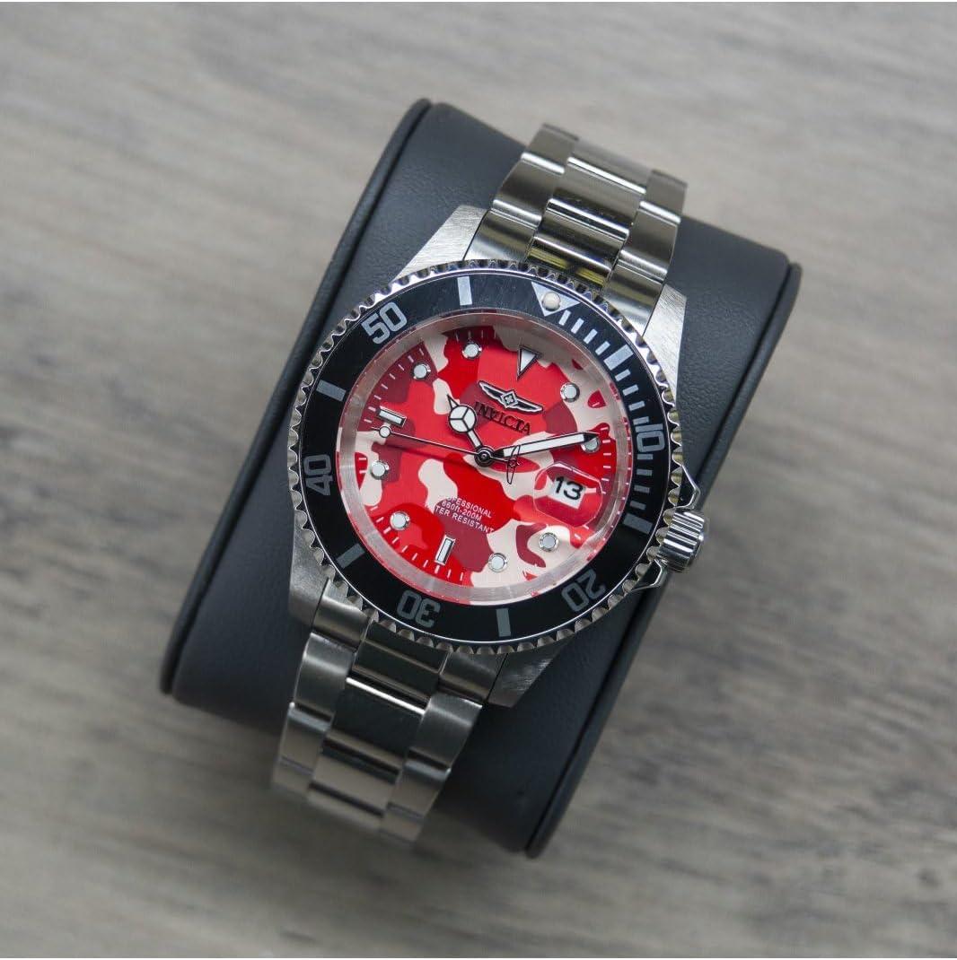 image:imageInvicta Pro Diver Men 40mm Stainless Steel Steel PinkCamouflage dial PC32 Quartz