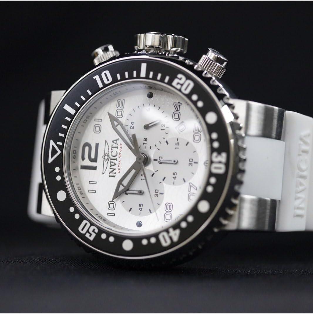 image:imageInvicta Pro Diver Men 52mm Stainless Steel Aluminum Black Silver Steel WhiteSilver dial VD53 Quartz