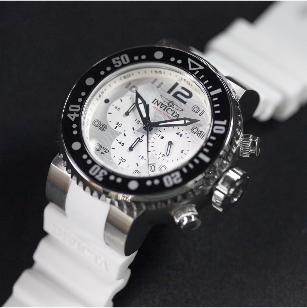 image:imageInvicta Pro Diver Men 52mm Stainless Steel Aluminum Black Silver Steel WhiteSilver dial VD53 Quartz