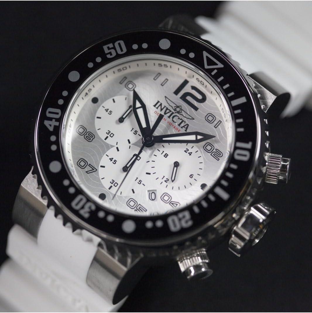 image:imageInvicta Pro Diver Men 52mm Stainless Steel Aluminum Black Silver Steel WhiteSilver dial VD53 Quartz