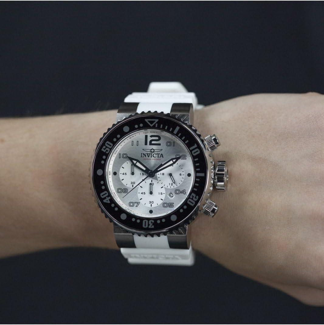 image:imageInvicta Pro Diver Men 52mm Stainless Steel Aluminum Black Silver Steel WhiteSilver dial VD53 Quartz