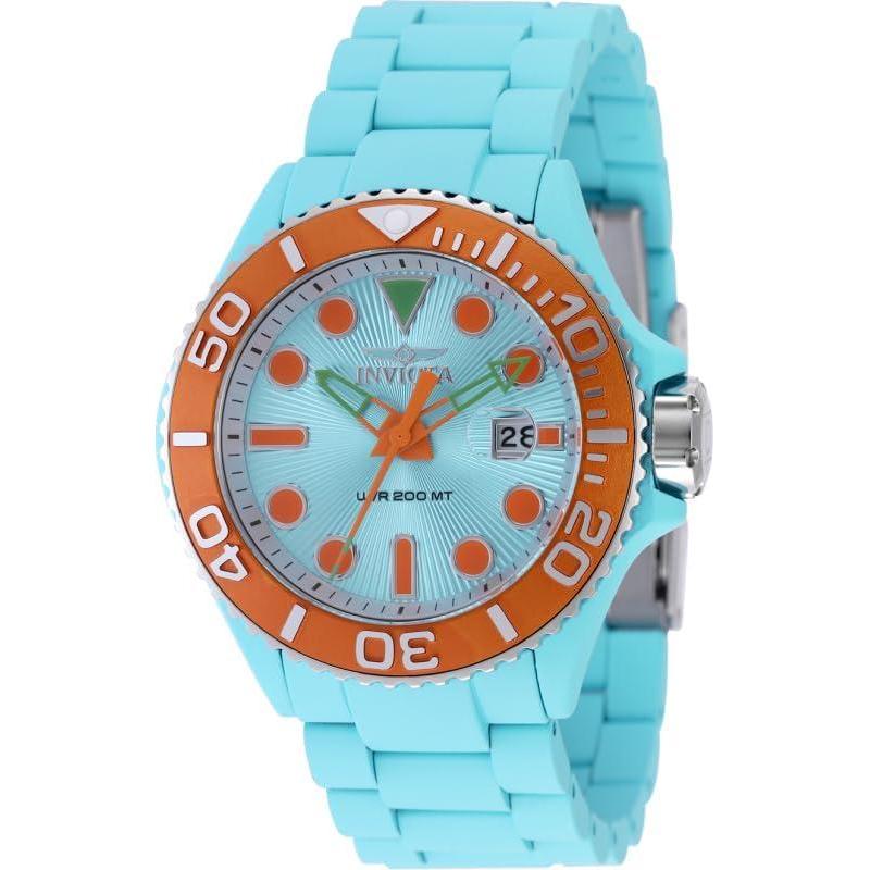 image:imageInvicta Grand Diver Men 4600mm Stainless Steel  Aluminum Orange  Silver  Light Blue  AquaPlating  Steel SilverLight Blue dial PC32 Quartz