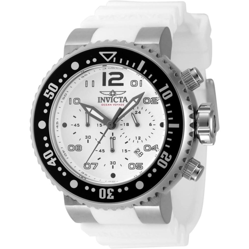 image:imageInvicta Pro Diver Men 52mm Stainless Steel  Aluminum Black  Silver  Steel WhiteSilver dial VD53 Quartz