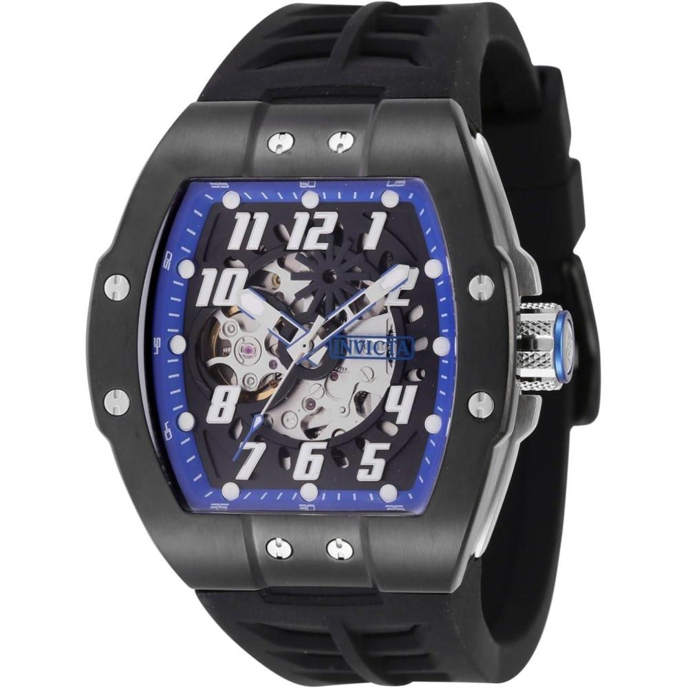 image:imageInvicta S1 Rally Men 44mm Stainless Steel Black  Steel BlackBlue dial NH70 Automatic