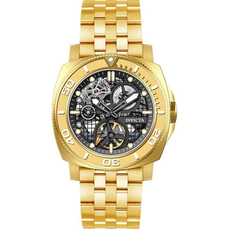 image:imageInvicta Sea Hunter Men 44mm Steel Gold Steel Black dial JX2802 Automatic