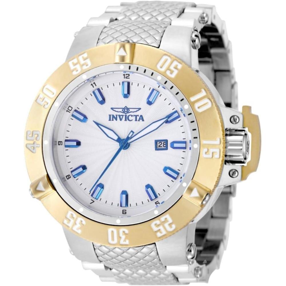 image:imageInvicta Subaqua Men 50mm Stainless Steel Gold Steel Silver dial PC32 Quartz