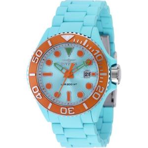 Invicta Grand Diver Men 46.00mm Stainless Steel + Aluminum Orange + Silver + Light Blue + Aqua-Plating + Steel Silver+Light Blue dial PC32 Quartz