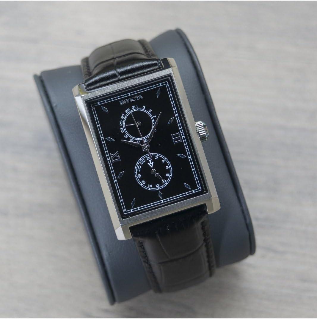 image:imageInvicta Mens Vintage 30mm Leather Quartz Watch Black Model 46857