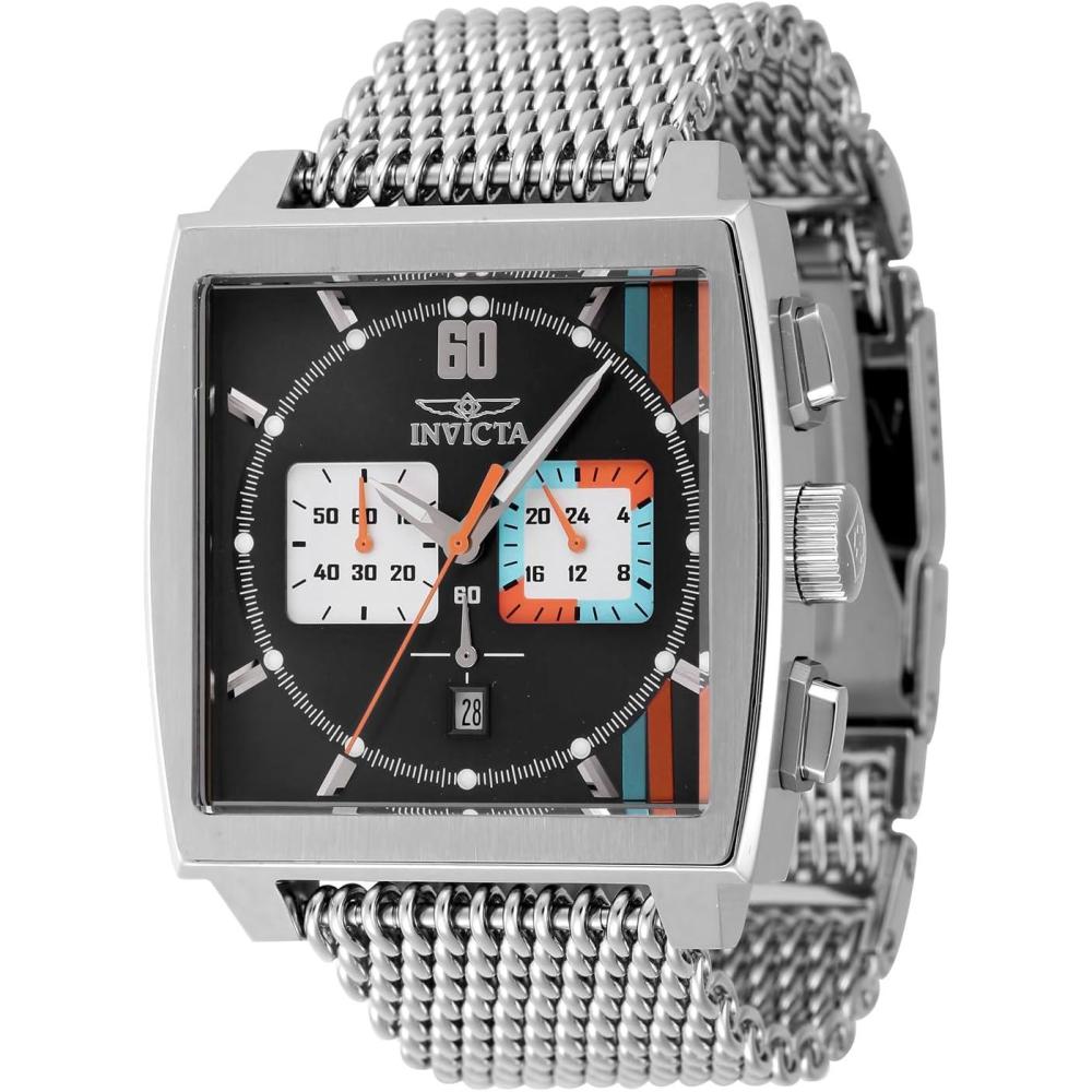 image:imageInvicta S1 Rally Men 45mm Stainless Steel Steel Black dial VD53 Quartz